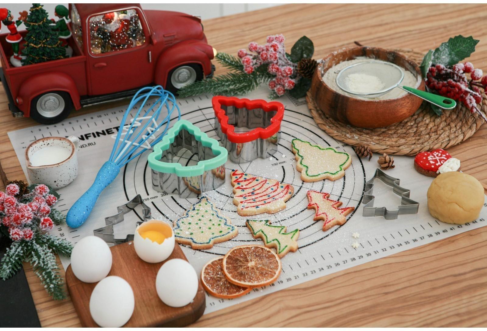 Силиконовый коврик с разлиновкой армированный KONFINETTA, 40×50 см, 0,44 мм, цвет белый