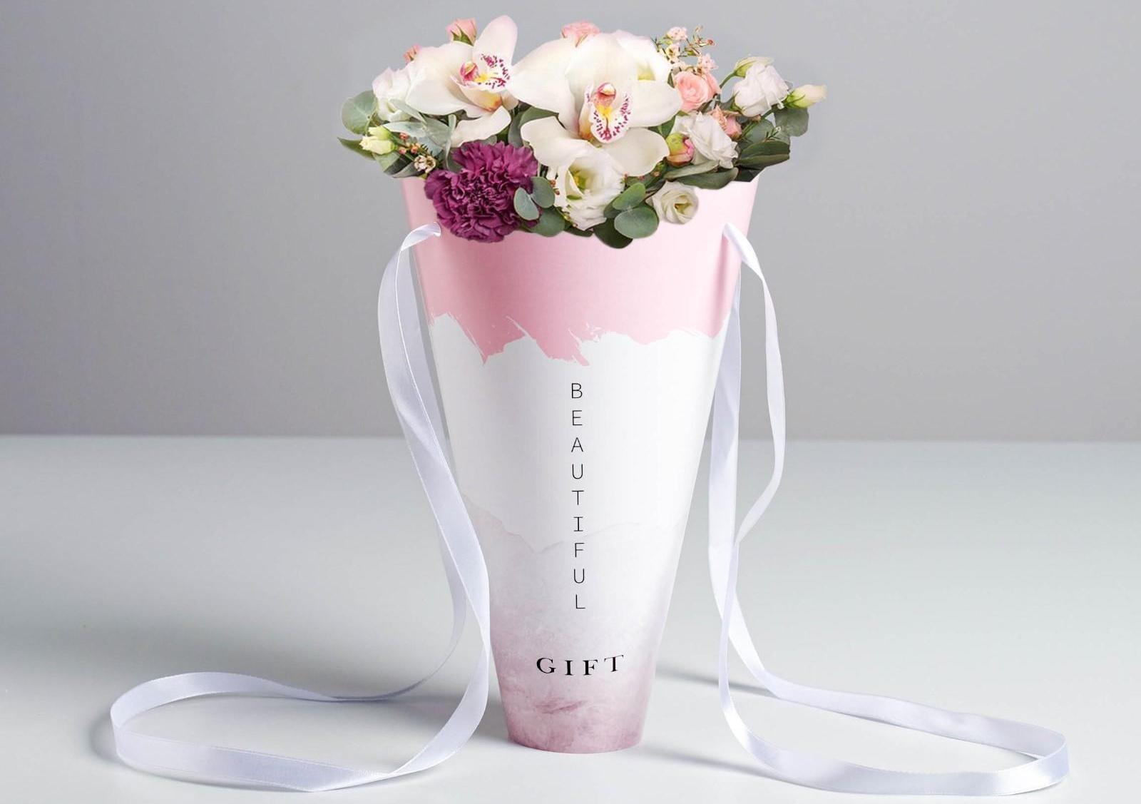 Конверт‒конус для цветов Beautiful gift, 24 × 27 см