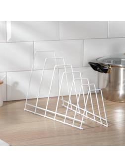 Подставка для крышек настольная, 6 отделений, 15×18,5×32 см, цвет белый