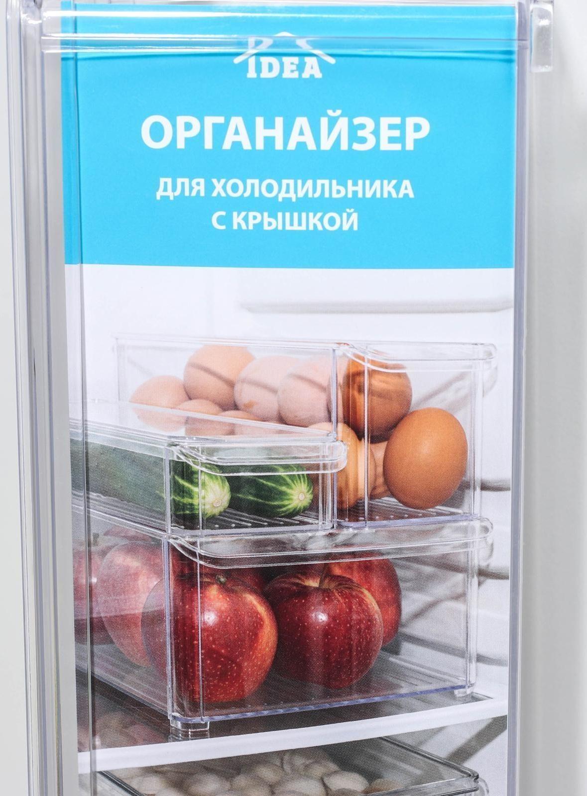 Контейнер для холодильника с крышкой IDEA, 20×30×10 см, цвет прозрачный