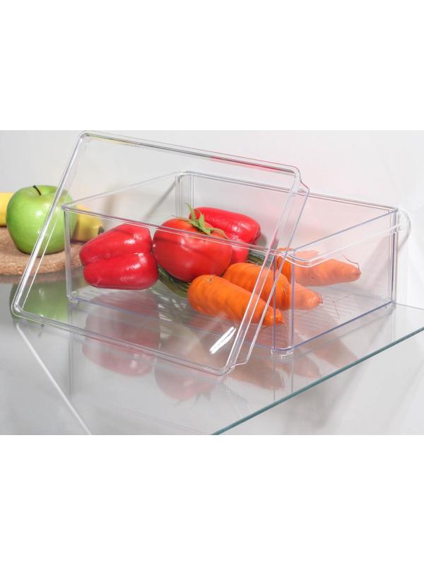 Контейнер для холодильника с крышкой IDEA, 20×30×10 см, цвет прозрачный