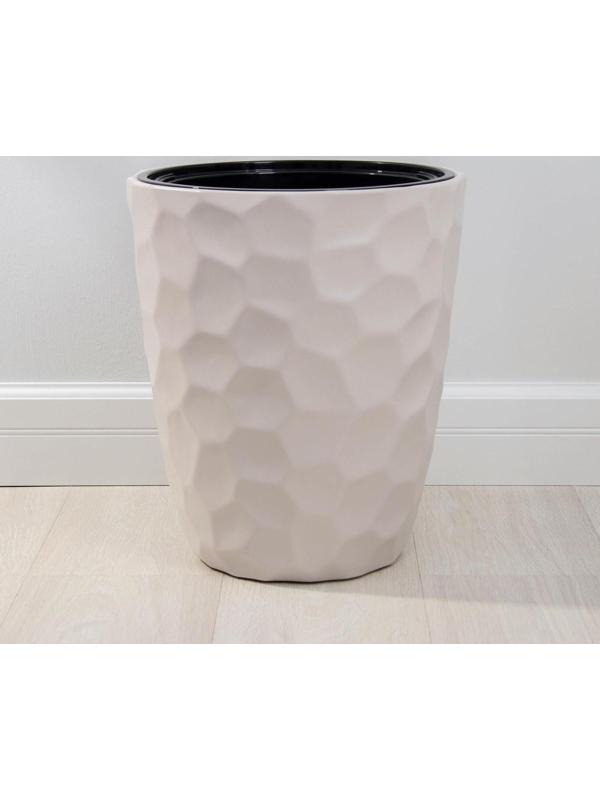 Кашпо для цветов со вставкой «Мозаика», 19,5 л (9 л), цвет кремовый