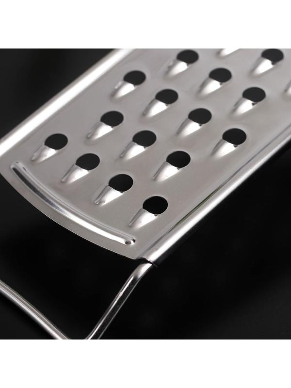 Терка с ручкой крупная Доляна Lagoona, 30 см, нержавеющая сталь, цвет голубой металлик