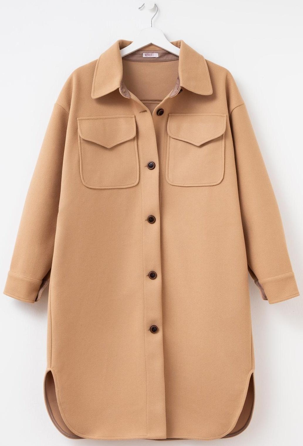 Жакет удлинённый женский MINAKU цвет бежевый, р-р 46