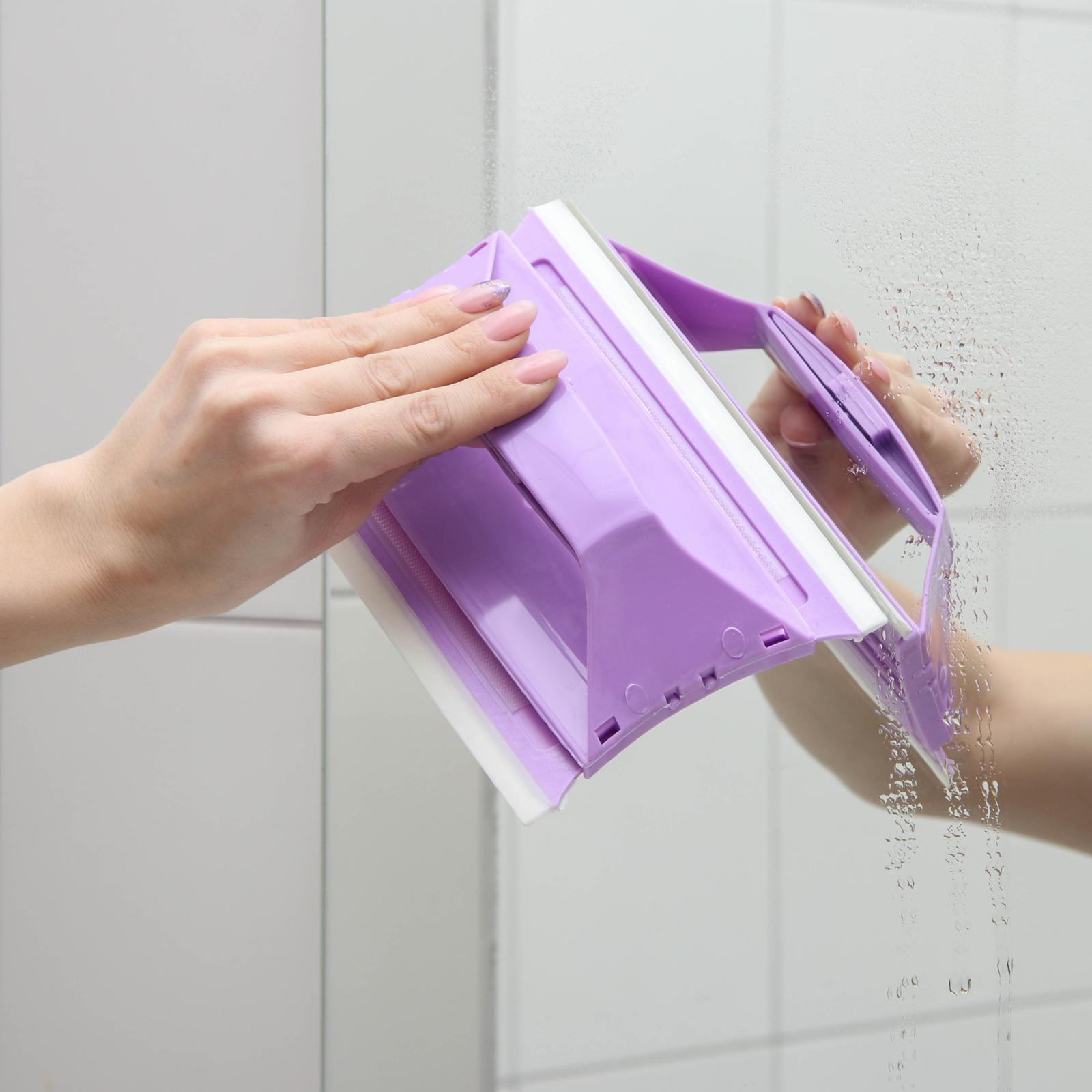 Окномойка-трансформер, силиконовый сгон, 2 насадки, 19×11 см, цвет МИКС