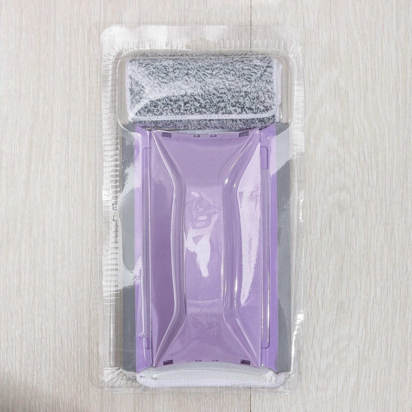 Окномойка-трансформер, силиконовый сгон, 2 насадки, 19×11 см, цвет МИКС