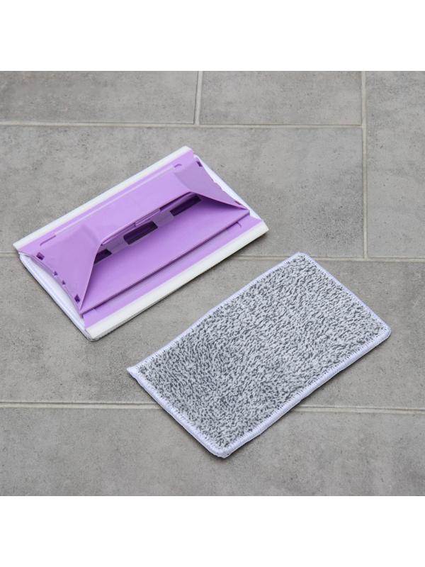 Окномойка-трансформер, силиконовый сгон, 2 насадки, 19×11 см, цвет МИКС