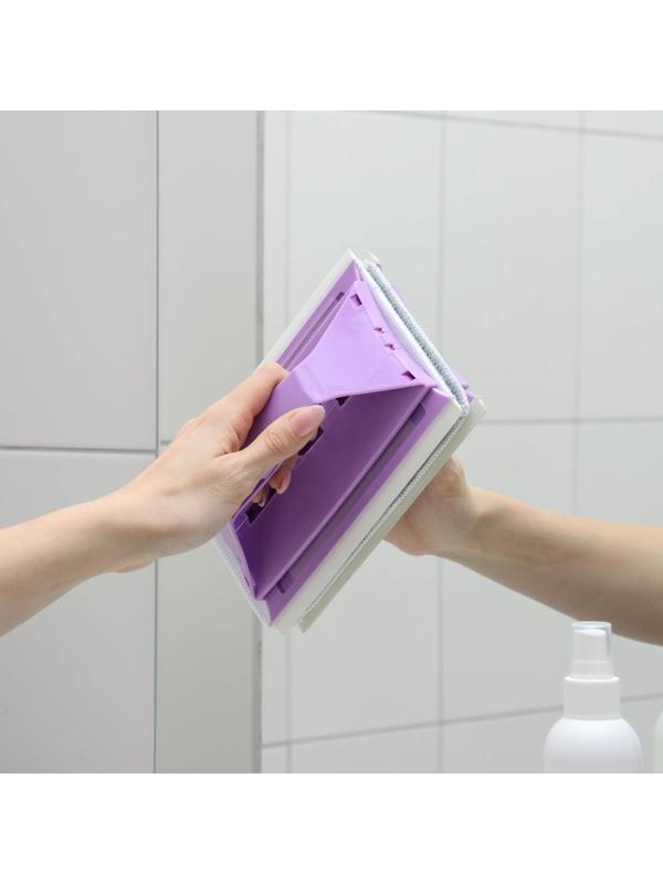 Окномойка-трансформер, силиконовый сгон, 2 насадки, 19×11 см, цвет МИКС