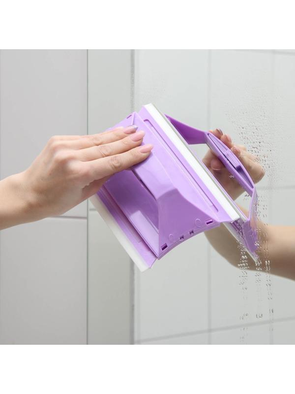 Окномойка-трансформер, силиконовый сгон, 2 насадки, 19×11 см, цвет МИКС