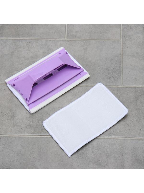 Окномойка-трансформер, силиконовый сгон, 2 насадки, 19×11 см, цвет МИКС