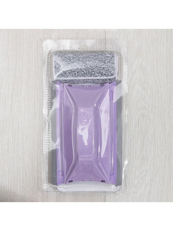 Окномойка-трансформер, силиконовый сгон, 2 насадки, 19×11 см, цвет МИКС