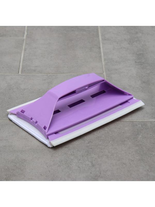 Окномойка-трансформер, силиконовый сгон, 2 насадки, 19×11 см, цвет МИКС