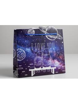 Пакет подарочный «I love you», 25 × 26 × 10 см