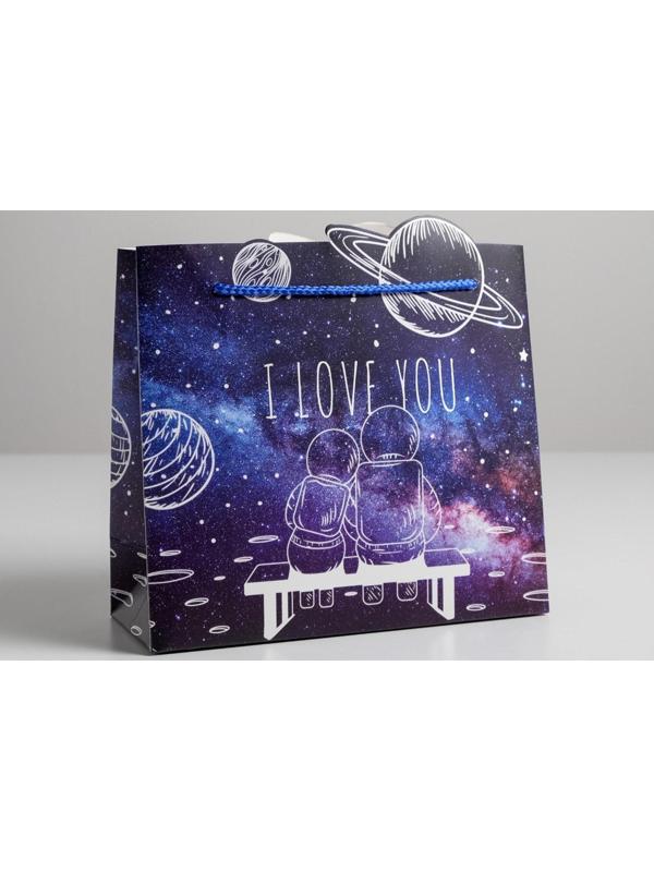 Пакет подарочный «I love you», 25 × 26 × 10 см