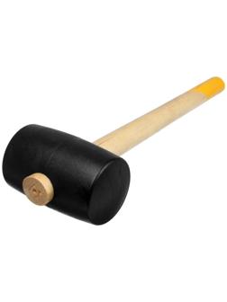Киянка ТУНДРА, деревянная рукоятка, черная резина, 75 мм, 900 г
