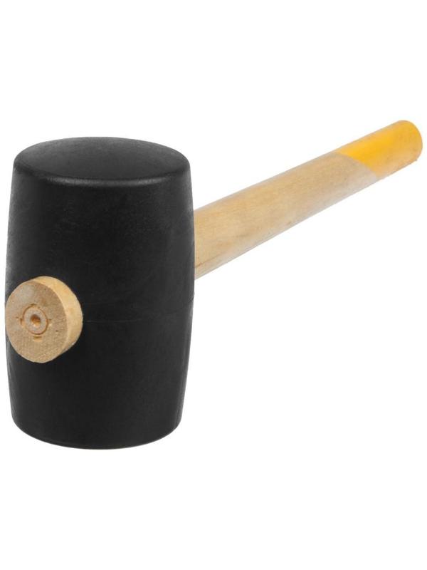 Киянка ТУНДРА, деревянная рукоятка, черная резина, 75 мм, 900 г