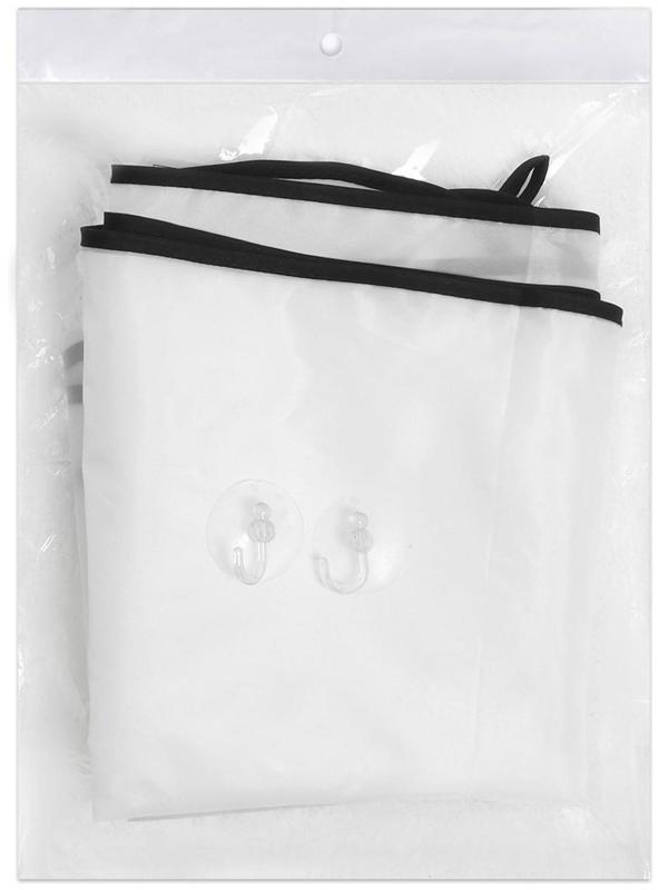 Пеньюар парикмахерский, 80 × 122 см, на завязках/присосках, цвет белый