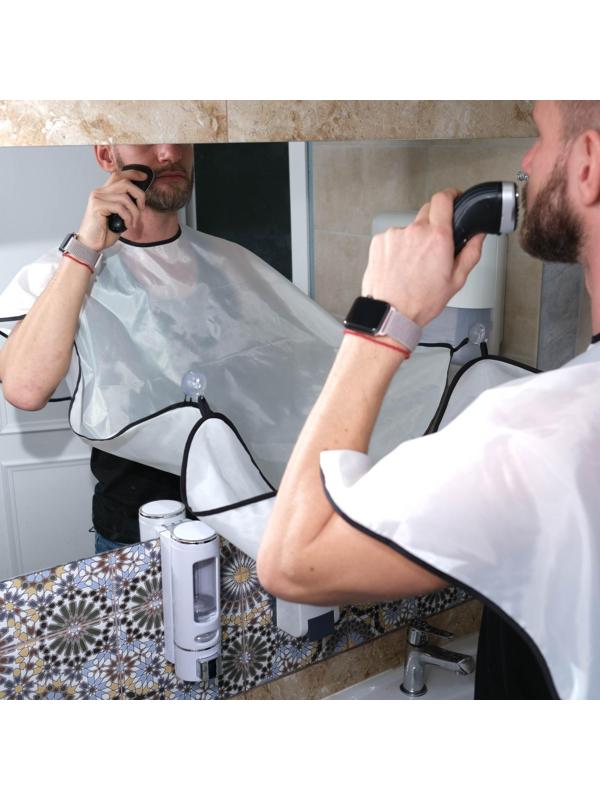 Пеньюар парикмахерский, 80 × 122 см, на завязках/присосках, цвет белый