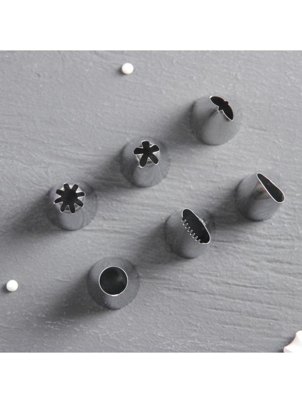 Набор кондитерских насадок Доляна, 6 шт, d=4 см, высота 2,5 см