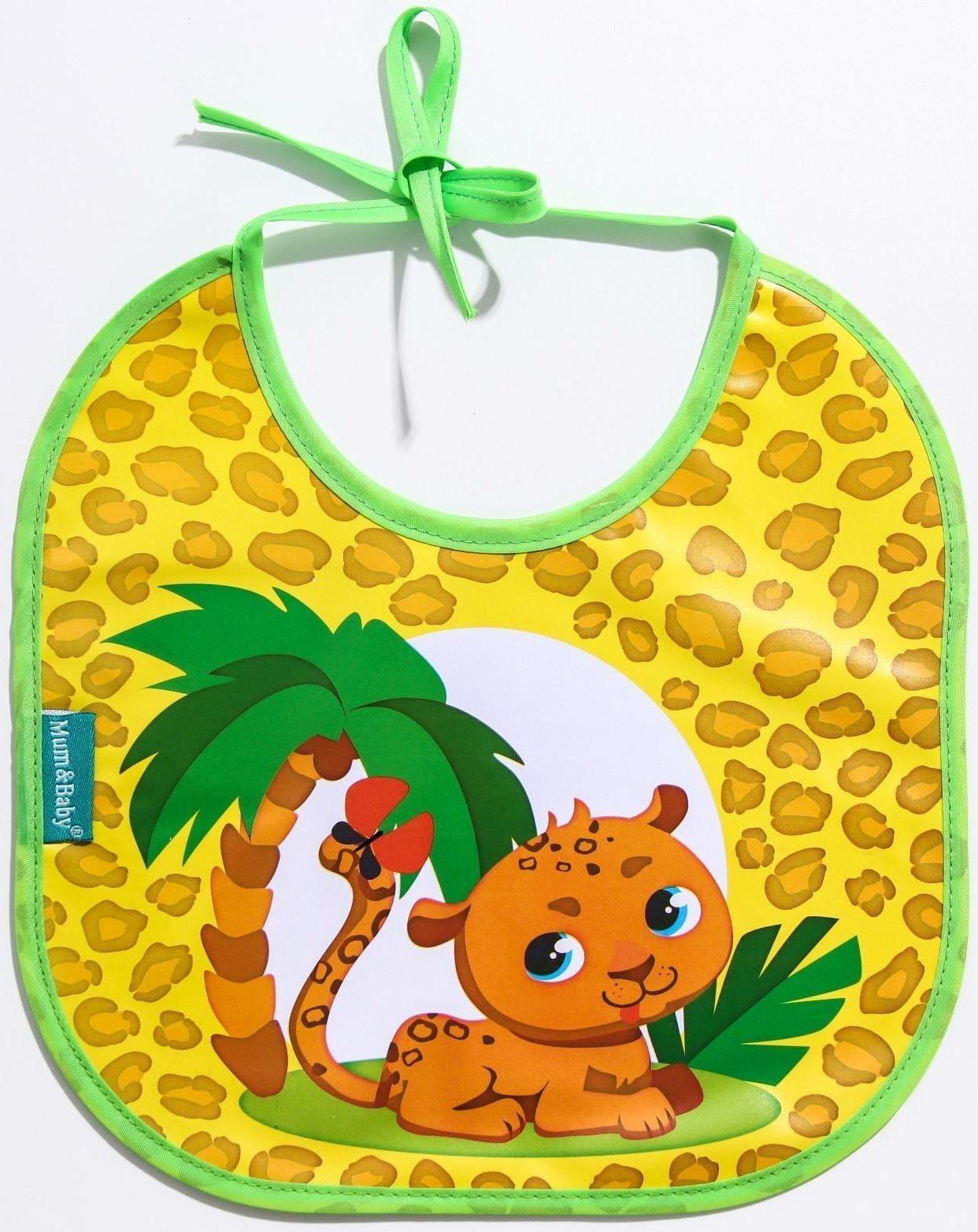 Нагрудник для кормления «ТРЕНД. Леопард» непромокаемый на завязках