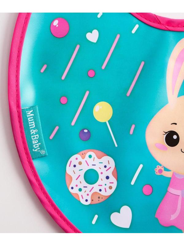 Нагрудник для кормления «Зайка» непромокаемый на завязках