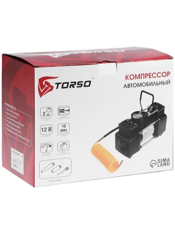Компрессор автомобильный TORSO, двухпоршневой, 12В, 85 л/мин