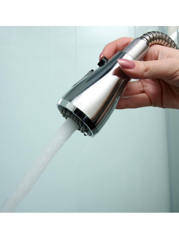 Лейка для кухонного смесителя Accoona A474, 2 режима, с кнопкой, хром