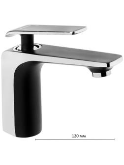 Смеситель для раковины Accoona A90123F, однорычажный, с гайкой, латунь, черный/хром