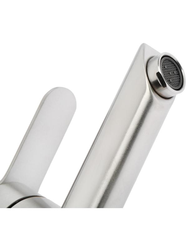 Смеситель для раковины Accoona A96103, однорычажный, с гайкой, нержавеющая сталь, хром