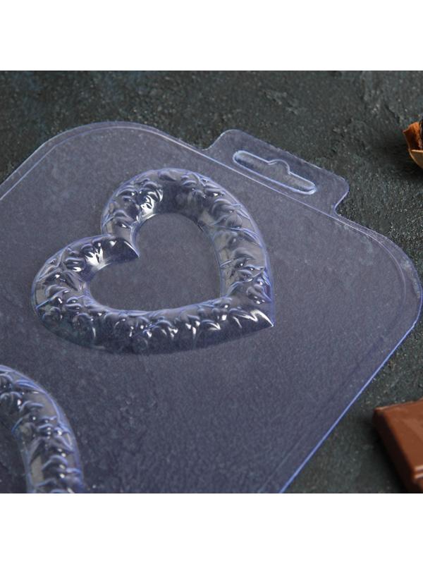 Форма для шоколада и конфет «Сердечные кольца», цвет прозрачный