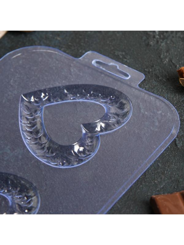 Форма для шоколада и конфет «Сердечные кольца», цвет прозрачный