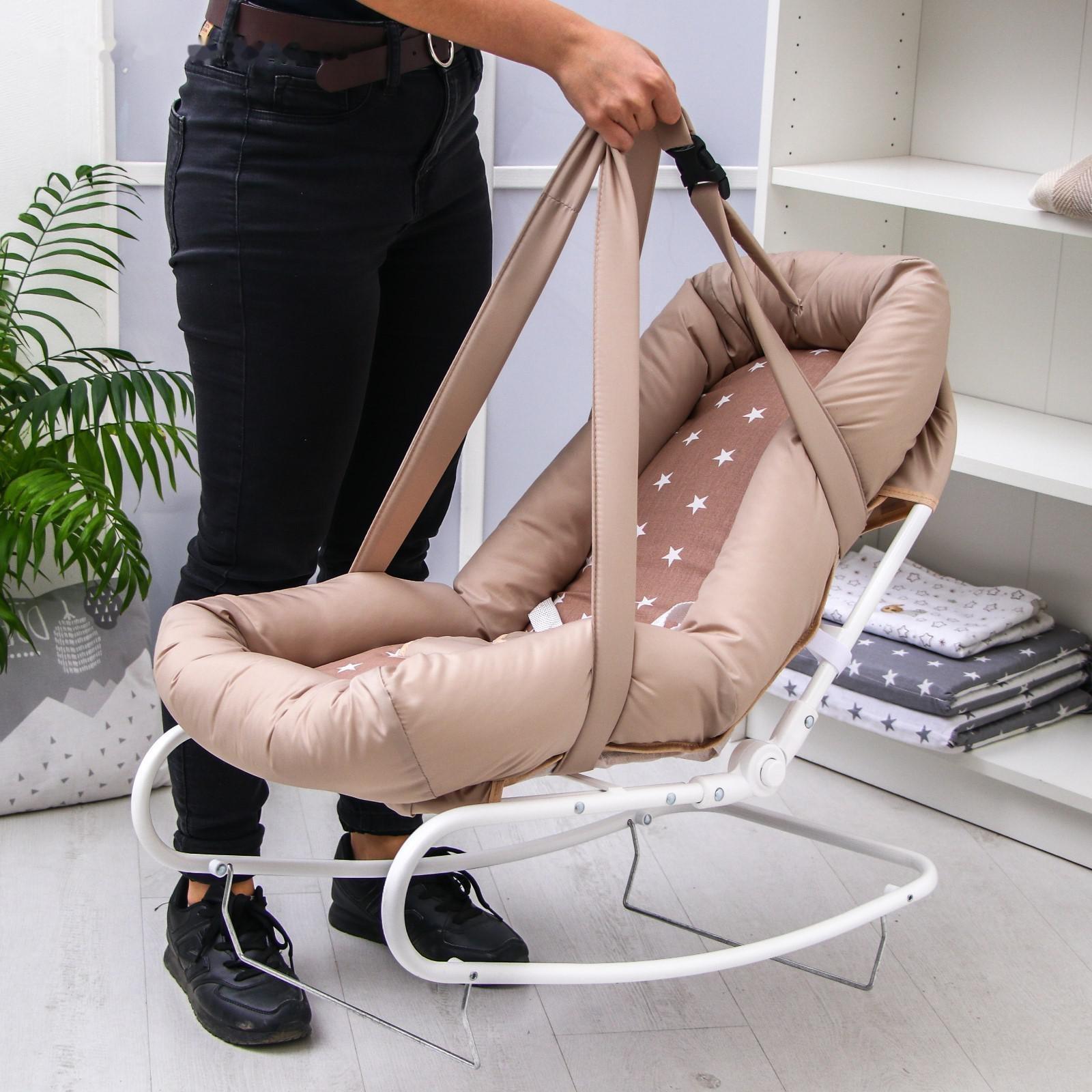 Детский шезлонг Polini kids Звезды, макиато