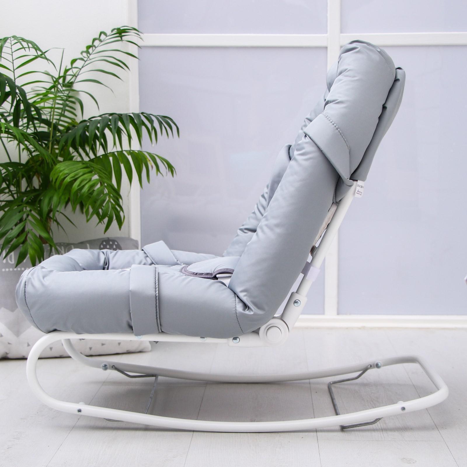 Детский шезлонг Polini kids Зигзаг, серый