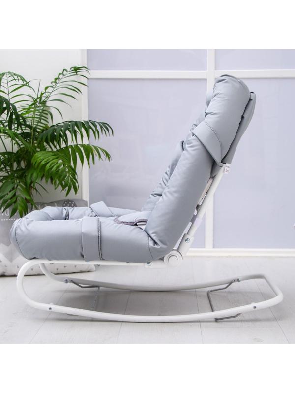 Детский шезлонг Polini kids Зигзаг, серый