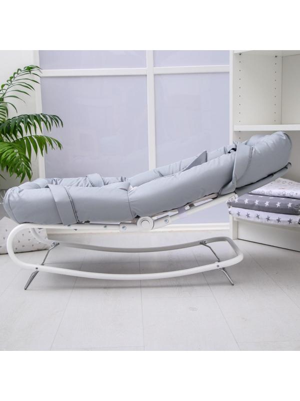 Детский шезлонг Polini kids Зигзаг, серый