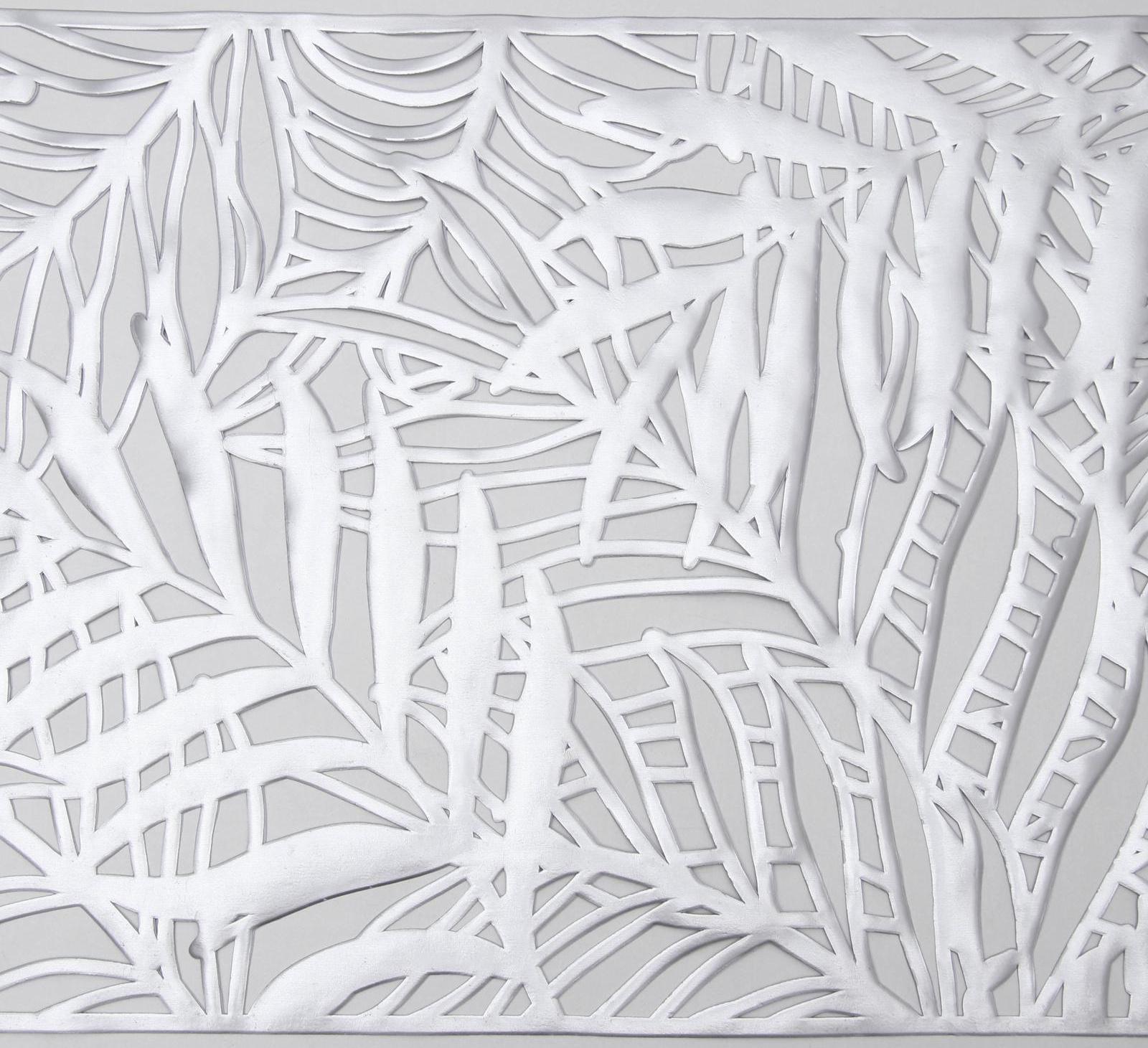 Дорожка на стол «Листья», 33×150 см, цвет серебряный