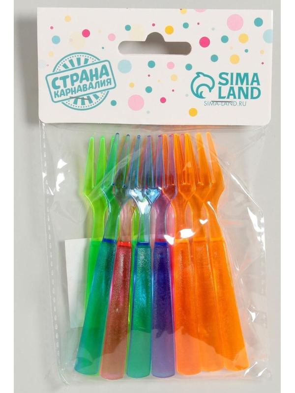 Вилки пластиковые, набор 12 шт., цвета МИКС