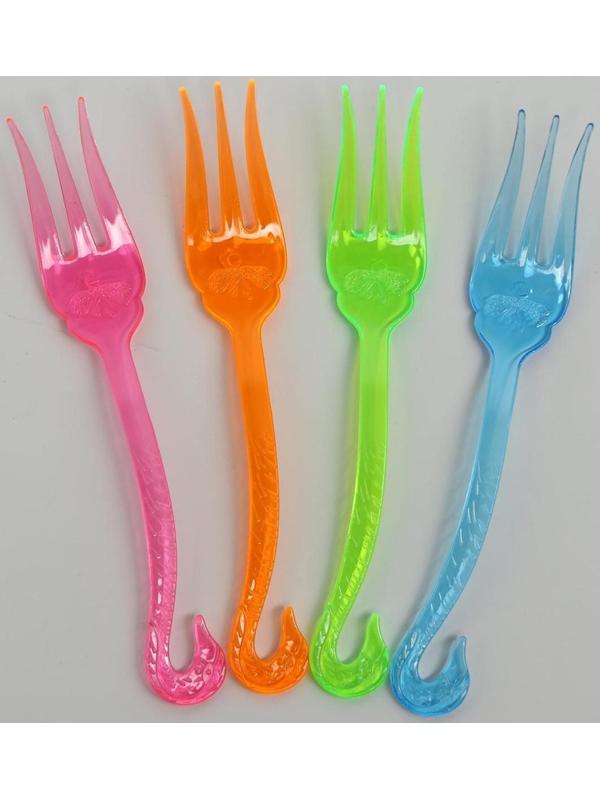 Вилки пластиковые, набор 12 шт., цвета МИКС