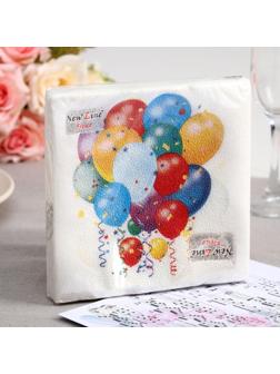 Салфетки бумажные New line FRESCO «Праздничные шары», 2 слоя, 33*33 см, 20 шт.