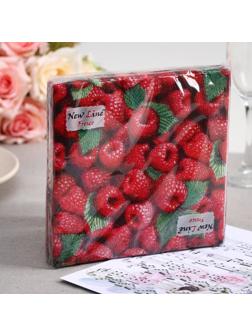 Салфетки бумажные New line FRESCO «Малина», 2 слоя, 33*33 см, 20 шт.