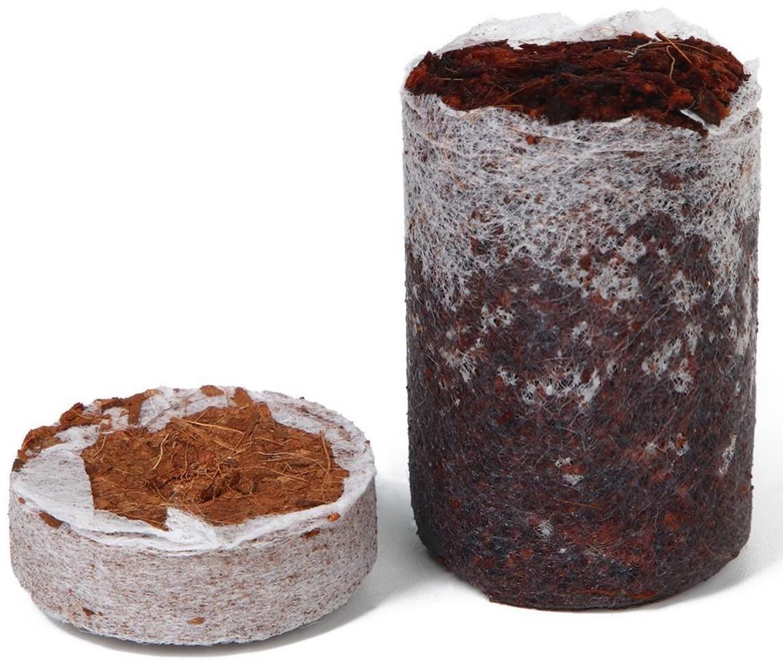 Таблетки кокосовые, d = 3,5 см, с оболочкой, набор 6 шт., Greengo