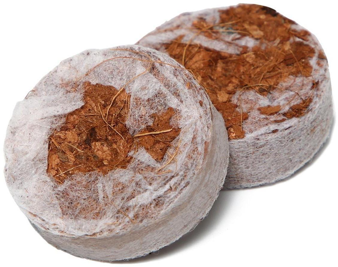 Таблетки кокосовые, d = 4 см, с оболочкой, набор 40 шт., Greengo