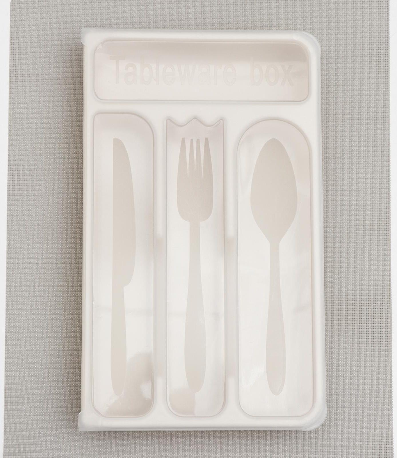 Лоток для столовых приборов с крышкой, 30×18×4,5 см, цвет МИКС