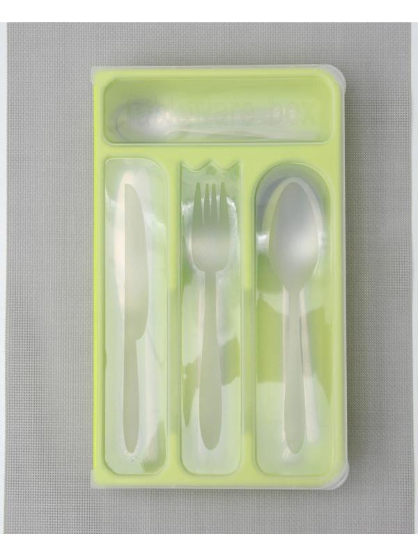 Лоток для столовых приборов с крышкой, 30×18×4,5 см, цвет МИКС