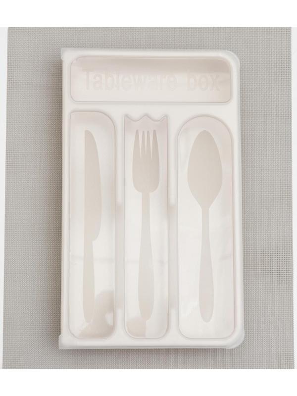 Лоток для столовых приборов с крышкой, 30×18×4,5 см, цвет МИКС