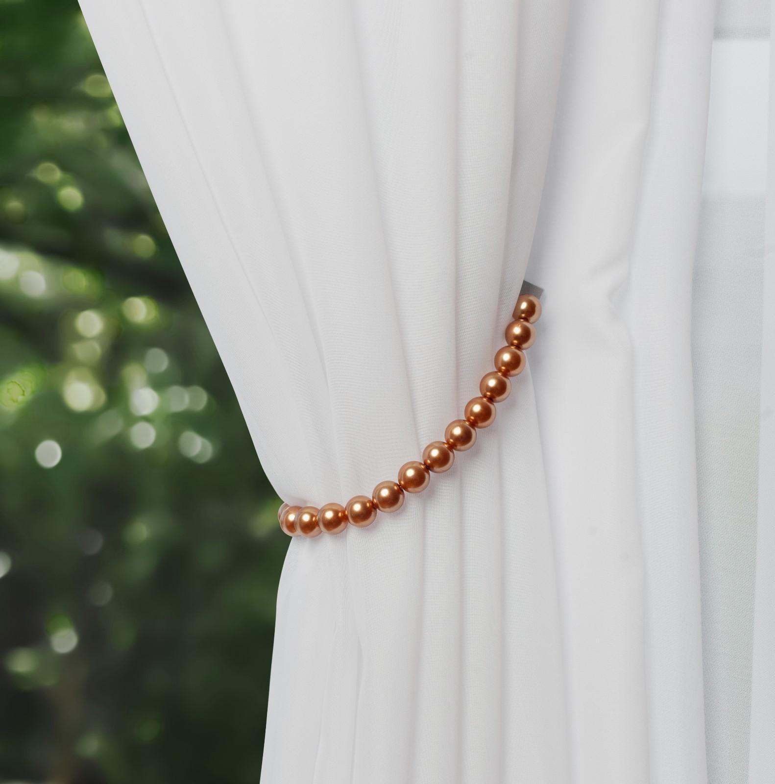 Подхват для штор «Бусы из жемчуга», d = 1,5 см, 30 см, цвет коричневый