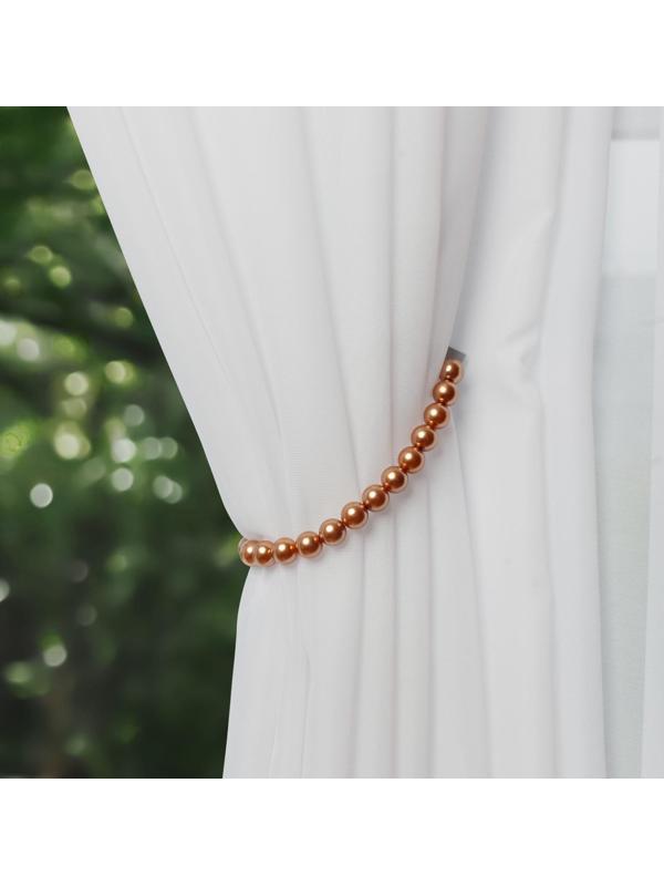 Подхват для штор «Бусы из жемчуга», d = 1,5 см, 30 см, цвет коричневый