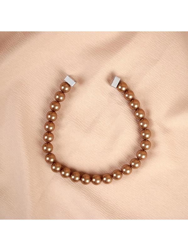 Подхват для штор «Бусы из жемчуга», d = 1,5 см, 30 см, цвет коричневый