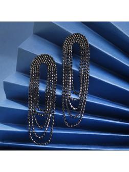 Серьги висячие со стразами 