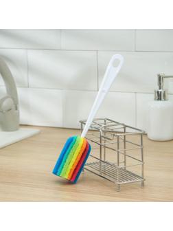 Ёршик для посуды с абразивом Доляна «Радуга», 25×4